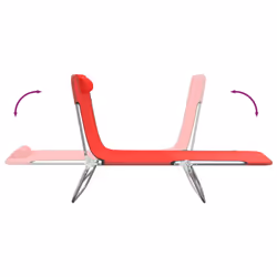 VidaXL 360182 sedia da esterno Salone Acciaio, Tessile Rosso - Vista aggiuntiva 7