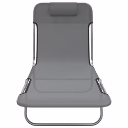 VidaXL 360183 sedia da esterno Salone Acciaio, Tessile Grigio - Vista aggiuntiva 4