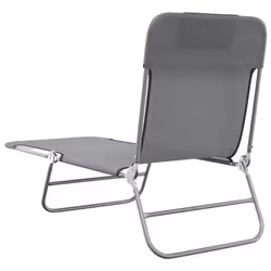 VidaXL 360183 sedia da esterno Salone Acciaio, Tessile Grigio - Vista aggiuntiva 6