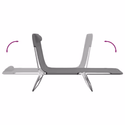 VidaXL 360183 sedia da esterno Salone Acciaio, Tessile Grigio - Vista aggiuntiva 7