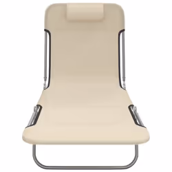 VidaXL 360185 sedia da esterno Salone Acciaio, Tessile Crema - Vista aggiuntiva 4
