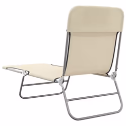 VidaXL 360185 sedia da esterno Salone Acciaio, Tessile Crema - Vista aggiuntiva 6