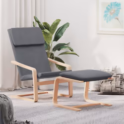 Poltrona Relax con Poggiapiedi Grigio Chiaro in Tessutocod mxl 76262