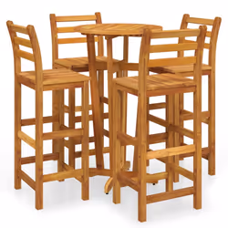 vidaXL Set da Bar da Giardino 5 pz in Legno Massello di Acacia - Vista aggiuntiva 2
