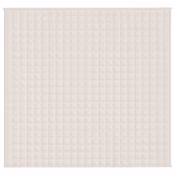 vidaXL Coperta Ponderata Crema Chiaro 220x240 cm 11 kg Tessuto - Vista aggiuntiva 3