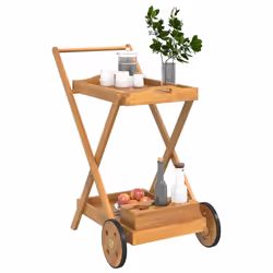Carrello da Tè 54x87x90 cm in Legno Massello di Acaciacod mxl 121266