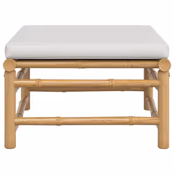 Poggiapiedi da Giardino con Cuscino Grigio Chiaro in Bambùcod mxl 118648 - Vista aggiuntiva 3