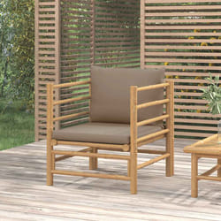 Divano da Giardino con Cuscini Tortora in Bambùcod mxl 118646