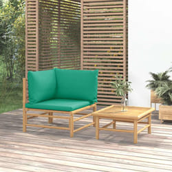 Set Salotto da Giardino 2pz con Cuscini Verdi Bambùcod mxl 71657