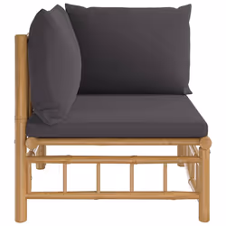 Divano Angolare da Giardino con Cuscini Grigio Scuro Bambùcod mxl 70674