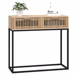 vidaXL Tavolino Consolle 80x30x75 cm Legno Multistrato e Ferro - Vista aggiuntiva 3