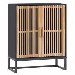 Credenza Nera 60x30x75 cm in Legno Multistratocod mxl 130304 - Vista aggiuntiva 2