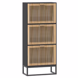 Scarpiera Nera 52x25x120 cm in Legno Multistratocod mxl 78280 - Vista aggiuntiva 2