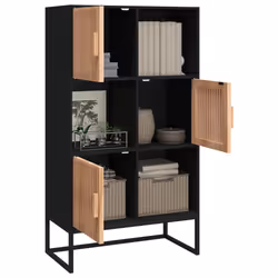 Credenza Nera 70x35x125 cm in Legno Multistratocod mxl 81616