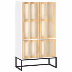 vidaXL Credenza Bianca 70x35x125 cm in Legno Multistrato - Vista aggiuntiva 2