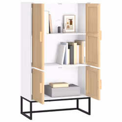 vidaXL Credenza Bianca 70x35x125 cm in Legno Multistrato - Vista aggiuntiva 3