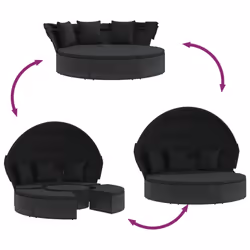 VidaXL 362255 letto per esterni Nero - Vista aggiuntiva 6