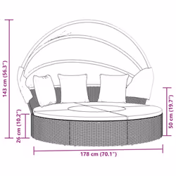 VidaXL 362256 letto per esterni Grigio - Vista aggiuntiva 8