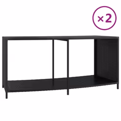 Scaffali Portaoggetti 2 pz in Polyrattan Nerocod mxl 102928 - Vista aggiuntiva 2