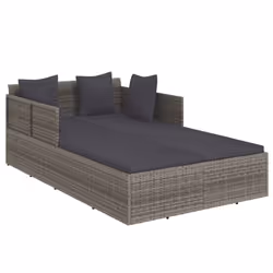 Lettino con Cuscini Grigio 182x118x63 cm in Polyrattancod mxl 118262 - Vista aggiuntiva 2