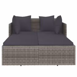 Lettino con Cuscini Grigio 182x118x63 cm in Polyrattancod mxl 118262 - Vista aggiuntiva 3