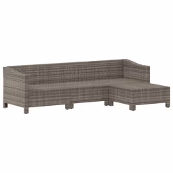 Set Divani da Giardino 4 pz con Cuscini in Polyrattan Grigiocod mxl 94684 - Vista aggiuntiva 3