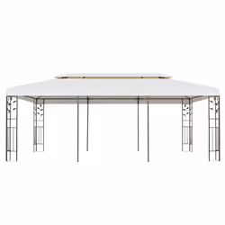 Gazebo con Tetto Doppio Bianco 6x3 m in Acciaiocod mxl 92957 - Vista aggiuntiva 2