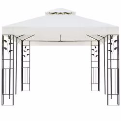 Gazebo con Tetto Doppio Bianco 6x3 m in Acciaiocod mxl 92957 - Vista aggiuntiva 3