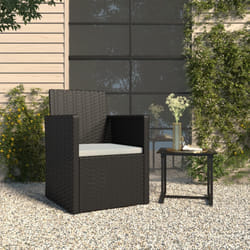 VidaXL 362320 sedia da esterno Terrazzo Seduta imbottita Rattan sintetico, Acciaio Nero, Crema, Bianco