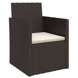 VidaXL 362320 sedia da esterno Terrazzo Seduta imbottita Rattan sintetico, Acciaio Nero, Crema, Bianco - Vista aggiuntiva 2