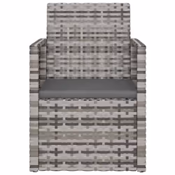 VidaXL 362321 sedia da esterno Terrazzo Seduta imbottita Rattan sintetico, Acciaio Grigio - Vista aggiuntiva 4