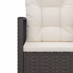 VidaXL 362322 sedia da esterno Terrazzo Seduta imbottita Rattan sintetico, Acciaio Nero, Crema, Bianco - Vista aggiuntiva 7
