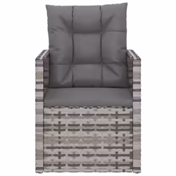 VidaXL 362323 sedia da esterno Terrazzo Seduta imbottita Rattan sintetico, Acciaio Grigio - Vista aggiuntiva 4