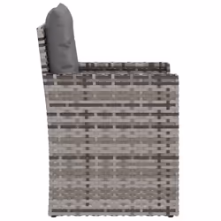 VidaXL 362323 sedia da esterno Terrazzo Seduta imbottita Rattan sintetico, Acciaio Grigio - Vista aggiuntiva 5