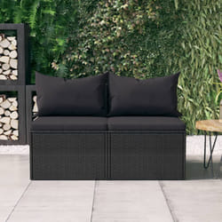 Divani Centrali da Giardino con Cuscini 2pz in Polyrattan Nerocod mxl 118644