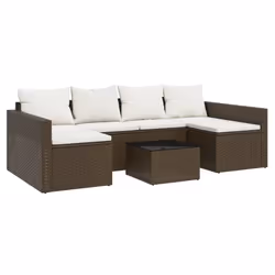 Set Divani da Giardino 2 pz con Cuscini in Polyrattan Marronecod mxl 95685 - Vista aggiuntiva 2