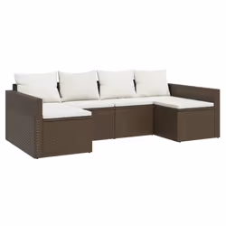 Set Divani da Giardino 2 pz con Cuscini in Polyrattan Marronecod mxl 95685 - Vista aggiuntiva 3