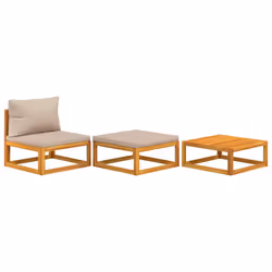 Set Mobili da Giardino 3pz con Cuscini Legno Massello di Acaciacod mxl 95622 - Vista aggiuntiva 2