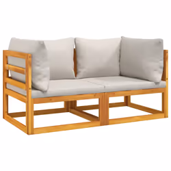 Divani Angolo Modulari 2pz Cuscini Grigio Chiaro Legno Acaciacod mxl 95623 - Vista aggiuntiva 2
