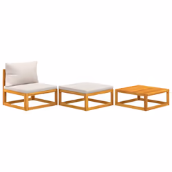 Set Mobili da Giardino 3pz con Cuscini Legno Massello di Acaciacod mxl 71588 - Vista aggiuntiva 2