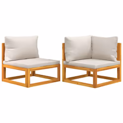Set Divani da Giardino 2pz con Cuscini Legno Massello di Acaciacod mxl 119546 - Vista aggiuntiva 2