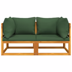 Divani Angolari Modulari 2pz con Cuscini Verdi Massello Acaciacod mxl 78425 - Vista aggiuntiva 3
