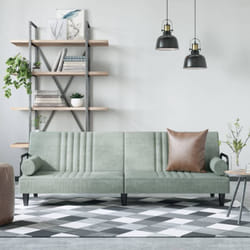 Vidaxl - Divano Letto, Divano convertibile con Braccioli Grigio Chiaro in Velluto