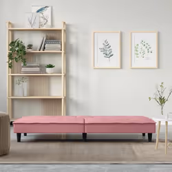 vidaXL Divano Letto con Portabicchieri in Velluto Rosa - Vista aggiuntiva 3
