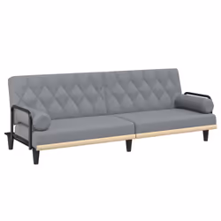 Divano Letto con Braccioli Grigio Chiaro in Tessutocod mxl 95602