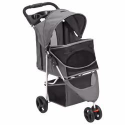 Passeggino per Cani Pieghevole Grigio 80x46x98cm Tessuto Oxfordcod mxl 121128 - Vista aggiuntiva 3