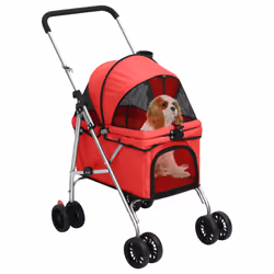 Passeggino per Cani Pieghevole Rosso 76x50x100cm Tessuto Oxfordcod mxl 103574 - Vista aggiuntiva 2