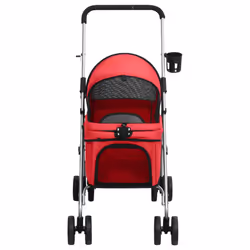 Passeggino per Cani Pieghevole Rosso 76x50x100cm Tessuto Oxfordcod mxl 103574 - Vista aggiuntiva 3