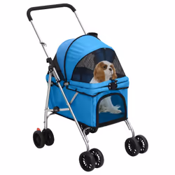 Passeggino per Cani Pieghevole Blu 76x50x100cm Tessuto Oxfordcod mxl 103822 - Vista aggiuntiva 2