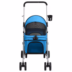 Passeggino per Cani Pieghevole Blu 76x50x100cm Tessuto Oxfordcod mxl 103822 - Vista aggiuntiva 3